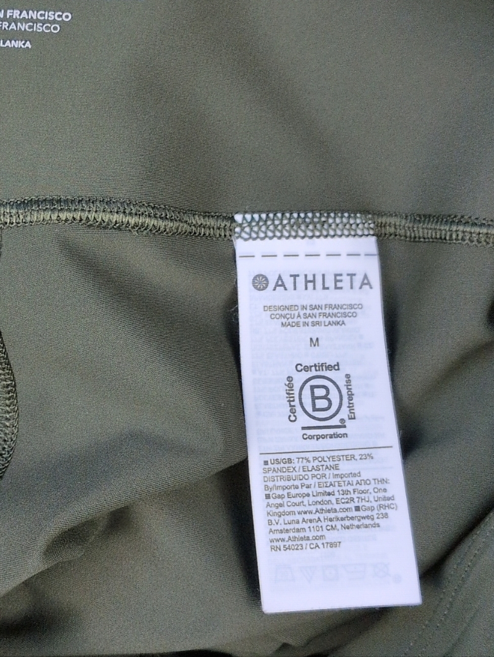 NWT Athleta Womens Olive Green Interval Stash 7/8 Tight Leggings Yoga Size M - Picture 6 of 6